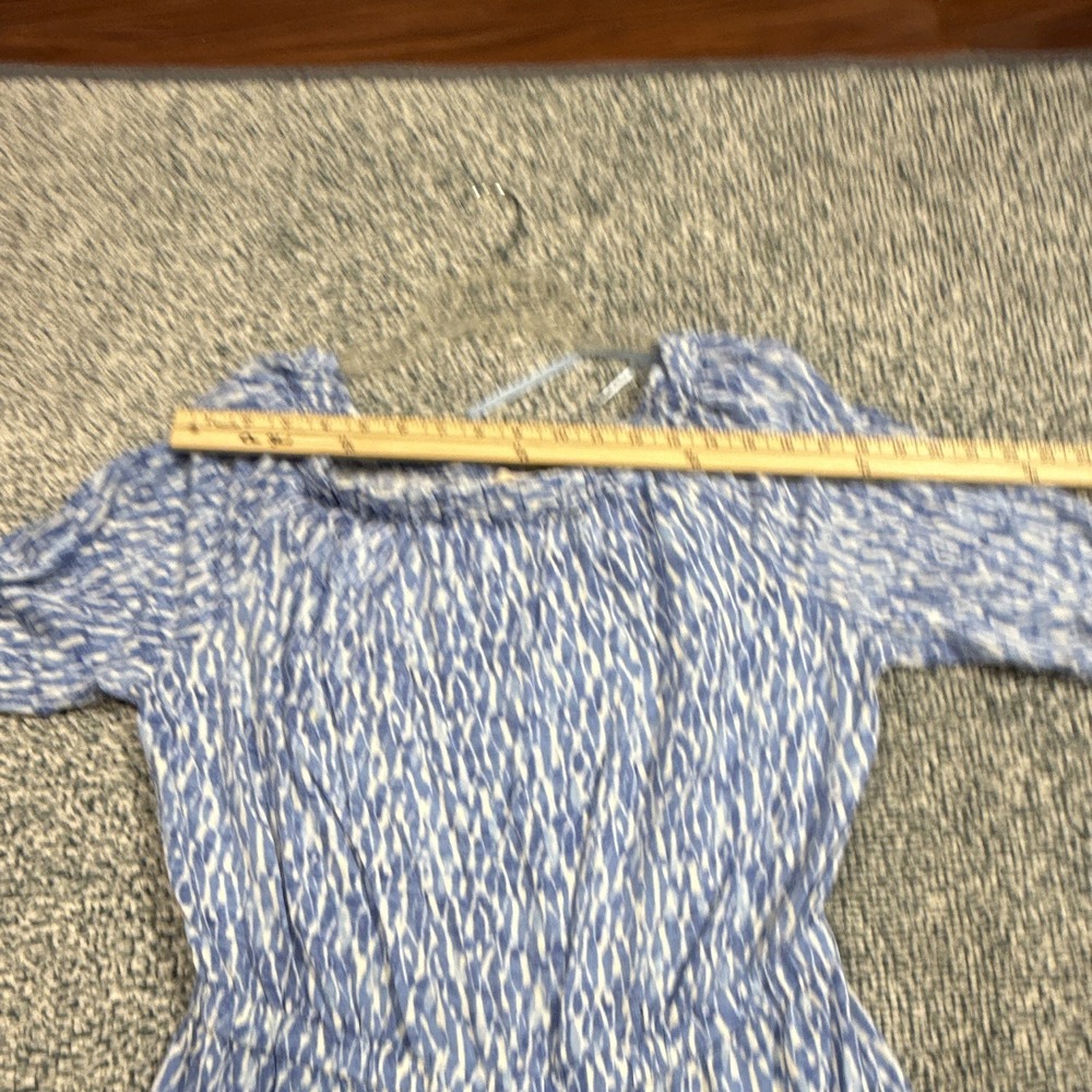 Michael Kors Womens Abstract Blue White Long Sleeve Romper One-Piece Size 10 - Picture 10 of 16